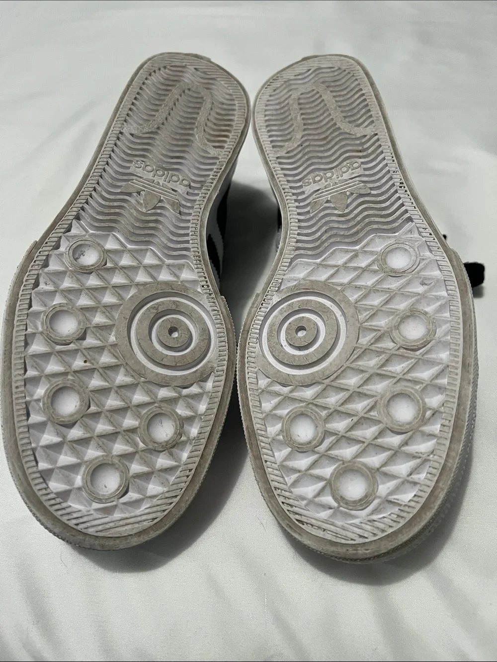 Adidas Originals Black & White Canvas Nizza Platform Sneakers